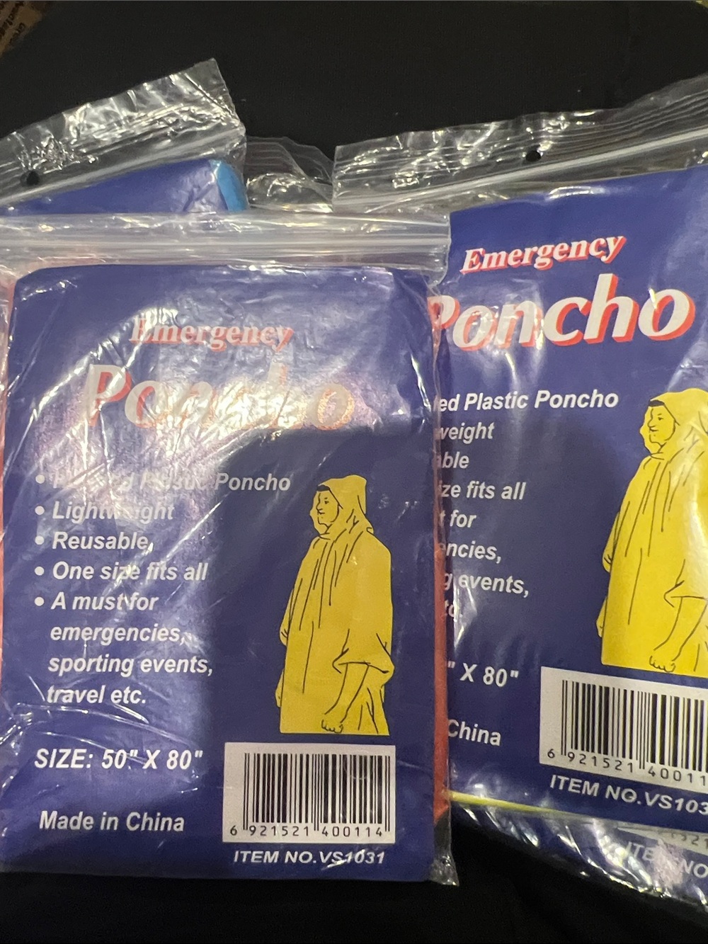 5 Random Colour Ponchos NWT